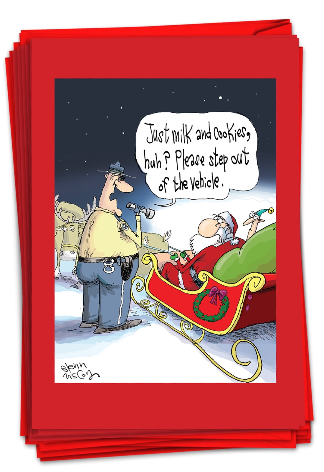 New Surge Protector 12 Funny Boxed Christmas Cards by Nobleworks 