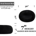 thumbnail image 3 of Oval Calming Donut Cuddler Dog Bed,Shag Faux Fur Cat Bed Washable Round Pillow Pet Bed(30"/36"/43") for Small Medium Dogs (XL(36"x27"x7"), Dark Grey), 3 of 12