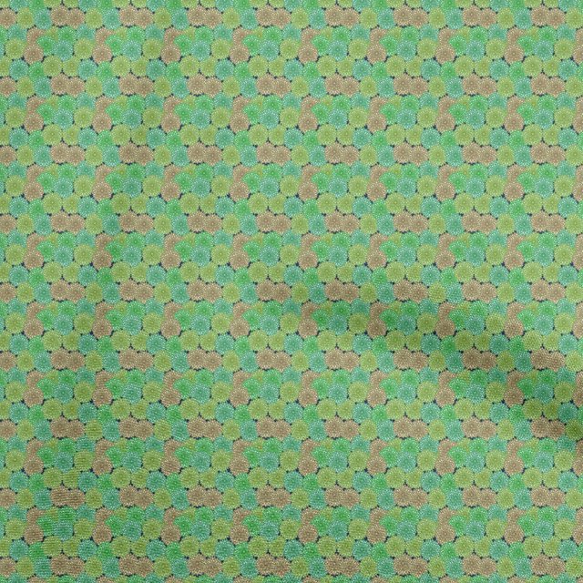 oneOone Georgette Viscose Green2 Fabric Asian Block Sewing Material Print Fabric By The Yard 42 Inch Wide