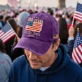 thumbnail image 4 of 250 Anniversary USA Hat America 250 Merchandise 250 Year American Anniversary Hat Patriotic Baseball Cap,Purple, 4 of 5