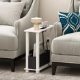 thumbnail image 2 of Furinno Turn-S-Tube 2-Tier Slim Narrow Side Table with Charging Station and Storage Bins, End Table, Night Stand, Bedside Table with USB and Type-C Charging Port, Plain White, 2 of 5