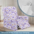thumbnail image 2 of SCRAWLGOD Daisy Print Violet Stretch Recliner Slipcovers, 4 Pieces Lazyboy Recliner Chair Cover for Pet Living Room, Fitted Non Slip Reclining Slipcover Soft with Elastic, 2 of 7