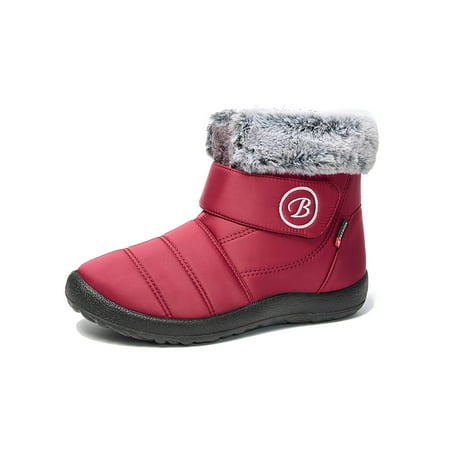 

Difumos Womens Lightweight Short Snow Boots Soft Mid Top Work Slip On Casual Winter Warm Boot