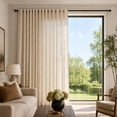 thumbnail image 2 of Lapalife 100 Inch Extra Wide Linen Textured Curtains for Bedroom Living Room, Semi Sheer Light Filtering Rod Pocket & Back Tab Farmhouse Neutral Window Drapes, 1 Panel, 100"x 96", 2 of 8