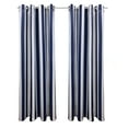 thumbnail image 2 of Seaside Stripe Indoor/Outdoor Grommet Curtain Panel - Pair each 50" x 84" in Indigo, 2 of 5