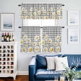thumbnail image 4 of Spring White Daisy Flower Curtain Tier and Valance Set 3 Piece, Farmhouse Flower Gray Buffalo Plaid 3-inch Rod Pocket Window Tier Curtains Valance for Kitchen Living Room, 4 of 9