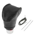 thumbnail image 1 of Cubierta de Pomo de Cambio Antideslizante Unique Bargains para Kia Soul 2020-2023 Negro Gris Cuero Sintético, 1 of 6