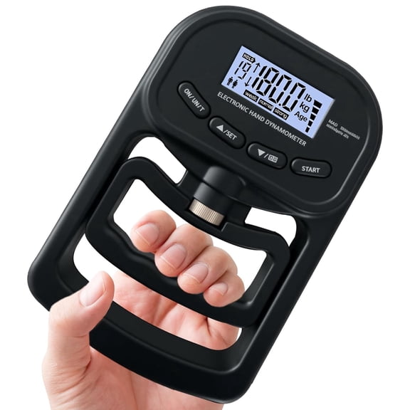 Grip Strength Trainer with Lcd Display, Digital Hand Dynamometer,Grip Strength Tester,Hand Grip Strengthener for Gym Sport Home School,Black