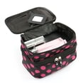 thumbnail image 2 of Travel Cosmetic Makeup Bag Organizer Double Layer Dot Pattern Toiletry Bag Case Pouch With Mirror For Woman, 2 of 7
