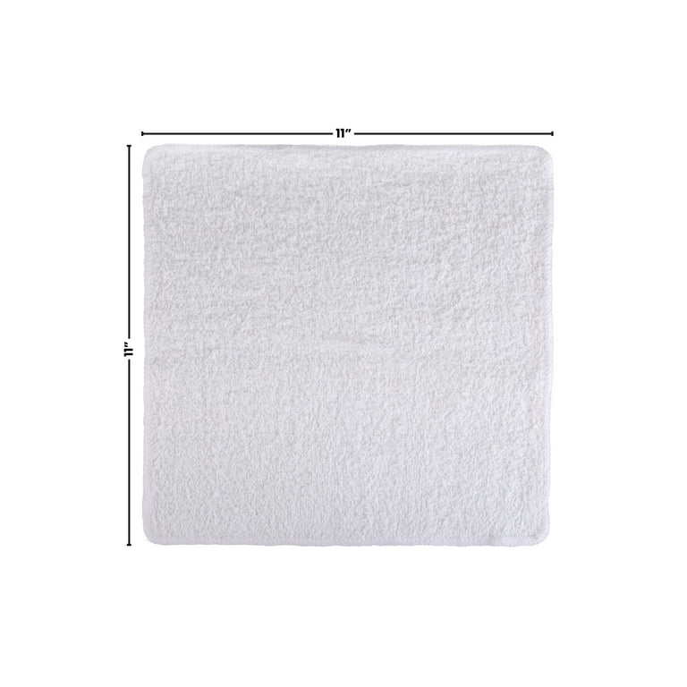  Mainstay New 18 Terry White Washcloths Cotton 11 X 11 Thin Wash  Rags Wash Cloths : Home & Kitchen