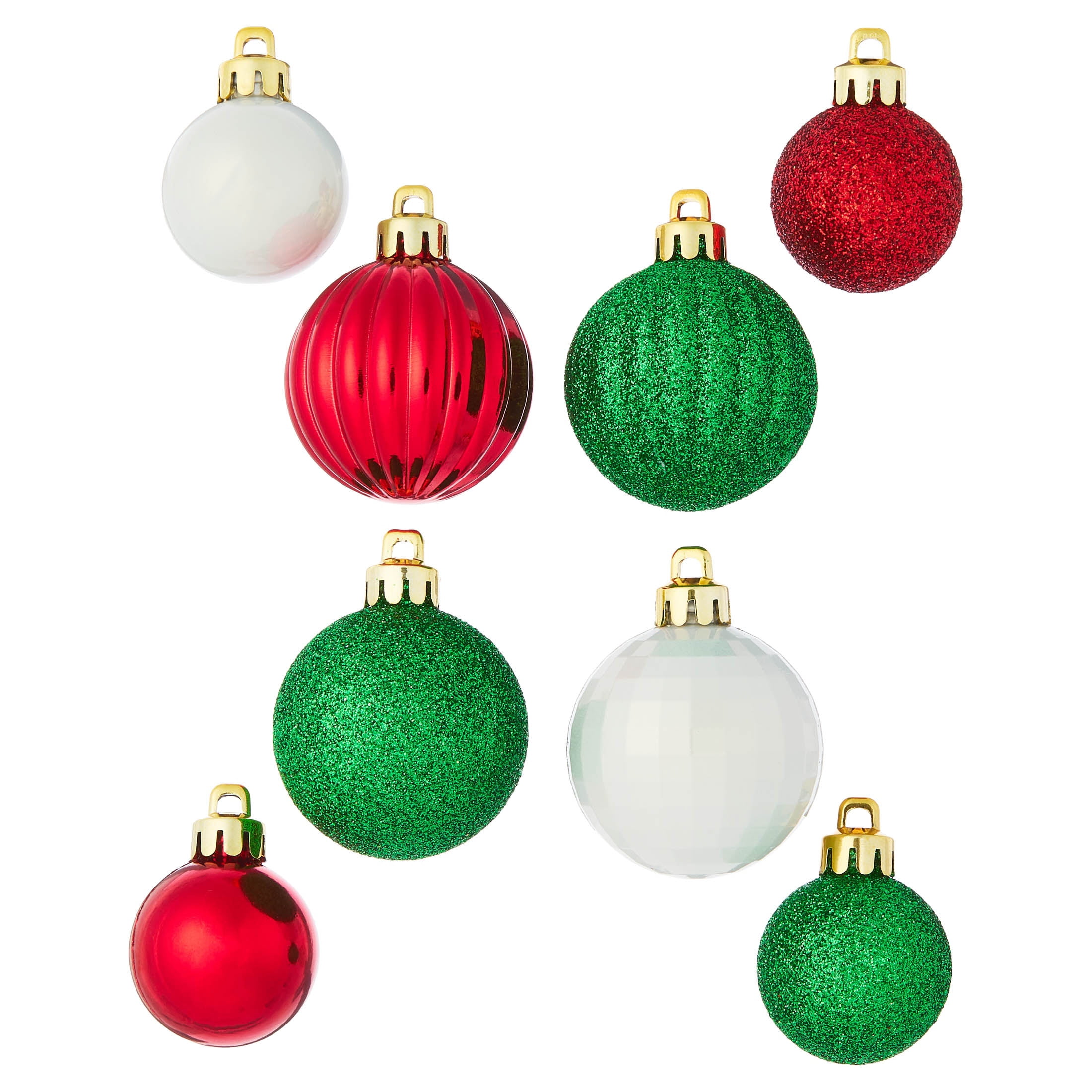 20-Count Red/Green/White Mini Ball Shatterproof Christmas Ornaments, by Holiday Time