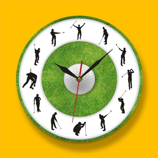 Figura de Golfista de Dibujos Animados, Relojes de Pared de Hierba Pulgadas para Decoración de Cocina, Divertido perfecl Reloj de pared