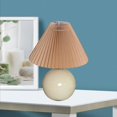 thumbnail image 4 of 5W Decorar LED Lámpara plisada Lámpara de ratán Lámpara de soporte para el cuidado de los ojos Luz nocturna para Cerámica Crema Zulema Lámpara plisada, 4 of 8