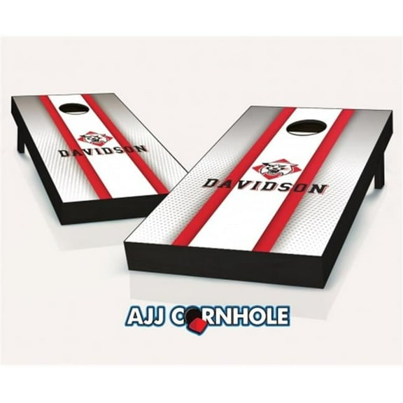 AJJCornhole 110-DavidsonStriped Davidson Wildcats Striped Theme Cornhole Set with bags - 8 x 24 x 48 in.