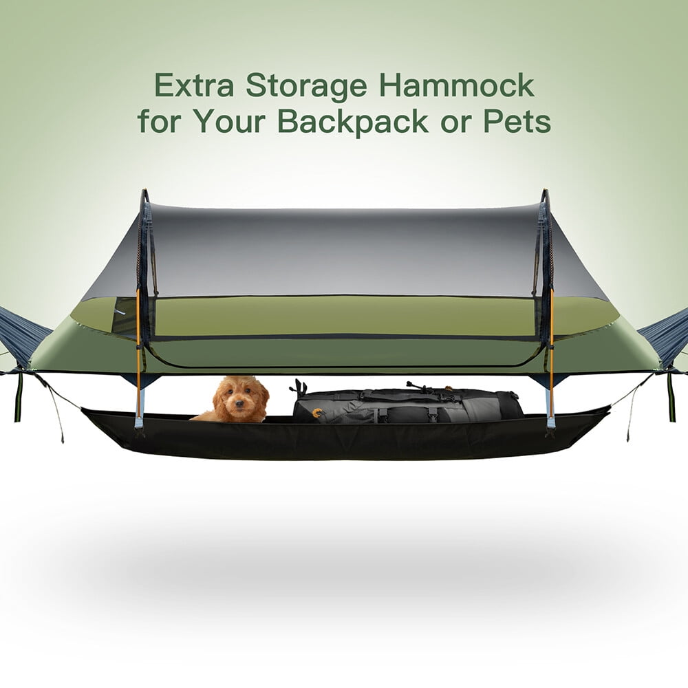 Night Cat Lay Flat Hammock Camping Tent Armygreen 1/2 Person Nylon with Mosquito Net Hanging Bed