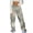 Gray, variant on Fesfesfes Women Pant Street Style Fashion Design Sense Multi Pocket Overalls Drawstring Elastic Low Waist Sports Pants Clearance