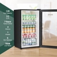 thumbnail image 5 of JINJUNYE Beverage Refrigerator Cooler, 128 Can 3.2Cu.ft Mini Fridge, Small Refrigerator Glass Door for Beer Drinks Soda Wine, Beverage Fridge with Adjustable Removable Shelves for Home Office Bar, 5 of 9