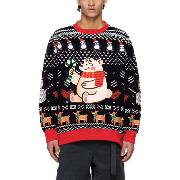 Autumn Oversize Sweatshirt Ugly Christmas Pullovers Unisex Streetwear Cartoon Tracksuit Men Crewneck Vintage Clothes for Men