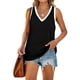 thumbnail image 2 of Qarigey Camiseta sin mangas con cuello en V para mujer Camiseta sin mangas de color casual para mujer Camiseta sin mangas con bloque en V Prendas para la parte del cuerpo Negro SG Qarigey AP002686-04, 2 of 6