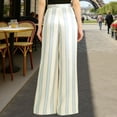 thumbnail image 3 of WMTBSRSW Womens Satin Palazzo Pants High Waisted Wide Leg Boho Trousers Lightweight Full Length Work Business Pants Airport Outfits Beige Large, 3 of 5