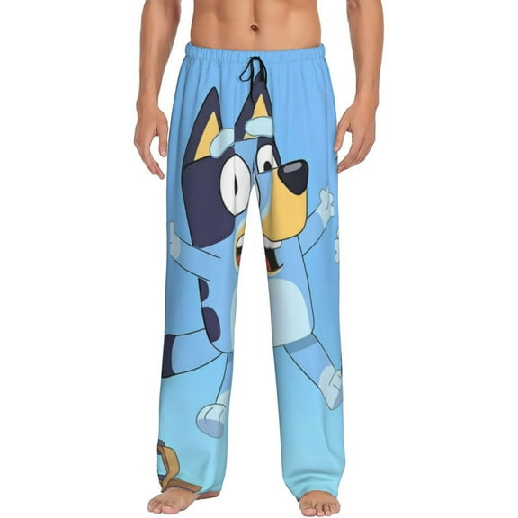 Silaia Bluey Print Mens Pajama Pants,Sleep & Lounge Pants, Men's Pajama Bottoms,PJ Bottoms with Pockets and Drawstring/Elastic Waist-