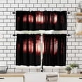 thumbnail image 4 of Dark Scary Forest Valance Curtain Gothic Style Horror Landscape Halloween Red Black Rod Pocket Valance Window Treatments Short Curtains for Kitchen Living Room 54x18 Inch + 27x24 Inch X 2, 4 of 5