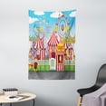 thumbnail image 1 of Circus Tapestry, Carnival with Many Rides and Shops Illustration Landscape and Cloudy Sky View Print, Wall Hanging for Bedroom Living Room Dorm Decor, 40W X 60L Inches, Multicolor, by Ambesonne, 1 of 1
