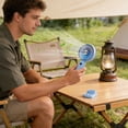 thumbnail image 6 of Small Portable Battery Powered Fans, Wireless Quiet Desk Fan, for Bed, Camping, Outdoor, Three Wind Speeds Adjustable (Blue), 6 of 6
