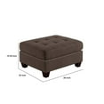 thumbnail image 5 of Pali 32 Inch Modern Square Ottoman Foam Tufted Seat Brown Linen Fabric, 5 of 5