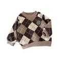 thumbnail image 2 of Suéter para niños pequeños, ropa lavable para otoño e invierno, conjuntos de invierno de manga larga para niños Marrón oscuro, 2 of 9