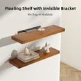 thumbnail image 3 of 23.5 in Solid Wood Floating Shelves Wall Mounted Shelves, Distressed Walnut Color, Set of 2, 3 of 7