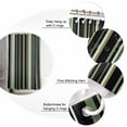 thumbnail image 3 of Black Green Shower Curtain, 66" x 72", Stripe Waterproof Bathroom Curtain Washable Shower Curtain Set with 12 Hooks, 3 of 6