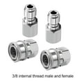 thumbnail image 3 of Stainless Steel 3/8Or1/4 Pressure Washer Quick Connect Fitting Set (Silver) 3/8 Inner Thread, 3 of 6