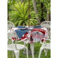thumbnail image 2 of Outdoor Tablecloth with Umbrella Hole and Zipper, Pink Gnomes Valentines Round Table Cloth 54 Inch Waterproof Tablecloth, Red Love Heart Eucalyptus Leaves Picnic Table Cover for Patio Camping, 2 of 7