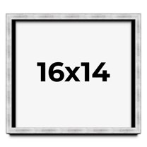 16x14 Frame Brushed Silver Solid Wood Picture Frame | 0.75 Inch Moulding Width | Rabbet Depth 0.75