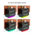 thumbnail image 2 of Ansley&HosHo LED Modern High Gloss End Table Side Table Nightstand Storage 2 Drawer Contemporary Furniture Home Living Room Black, 2 of 8