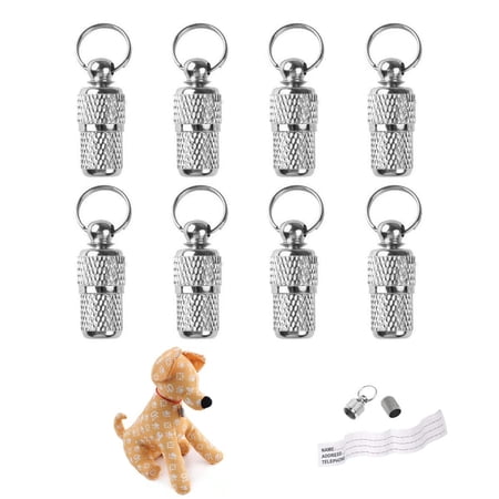 8 Pieces of Pet Identity Address Pendant Anti-Lost Tag Tube Pet Id Tag