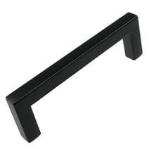 GlideRite 3-3/4 in. Center Solid Square Bar Pull Cabinet Hardware Handles, Matte Black, Pack of 25