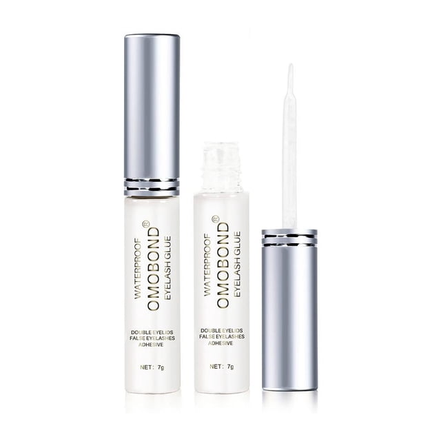 Odorless False Eyelash Glue, Clear Strip Lash Adhesive for Eyelash Extensions, Strong Hold & Quick Dry Formula, Low Irritation No Trace Invisible Grafting, 7g White