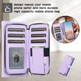 thumbnail image 5 of Allytechgroup for Google Pixel 6 Pro Wallet Case, Premium PU Leather Magnetic Buckle Zipper Pocket Card Slots Flip Stand Protective Cover with Hand Strap & Shoulder Strap - Purple, 5 of 12