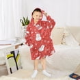 thumbnail image 6 of FORMRS Wearable Blanket Hoodie with Sleeves for Kids Cozy Flannel Sweatshirt, Red Snowman, 6 of 7