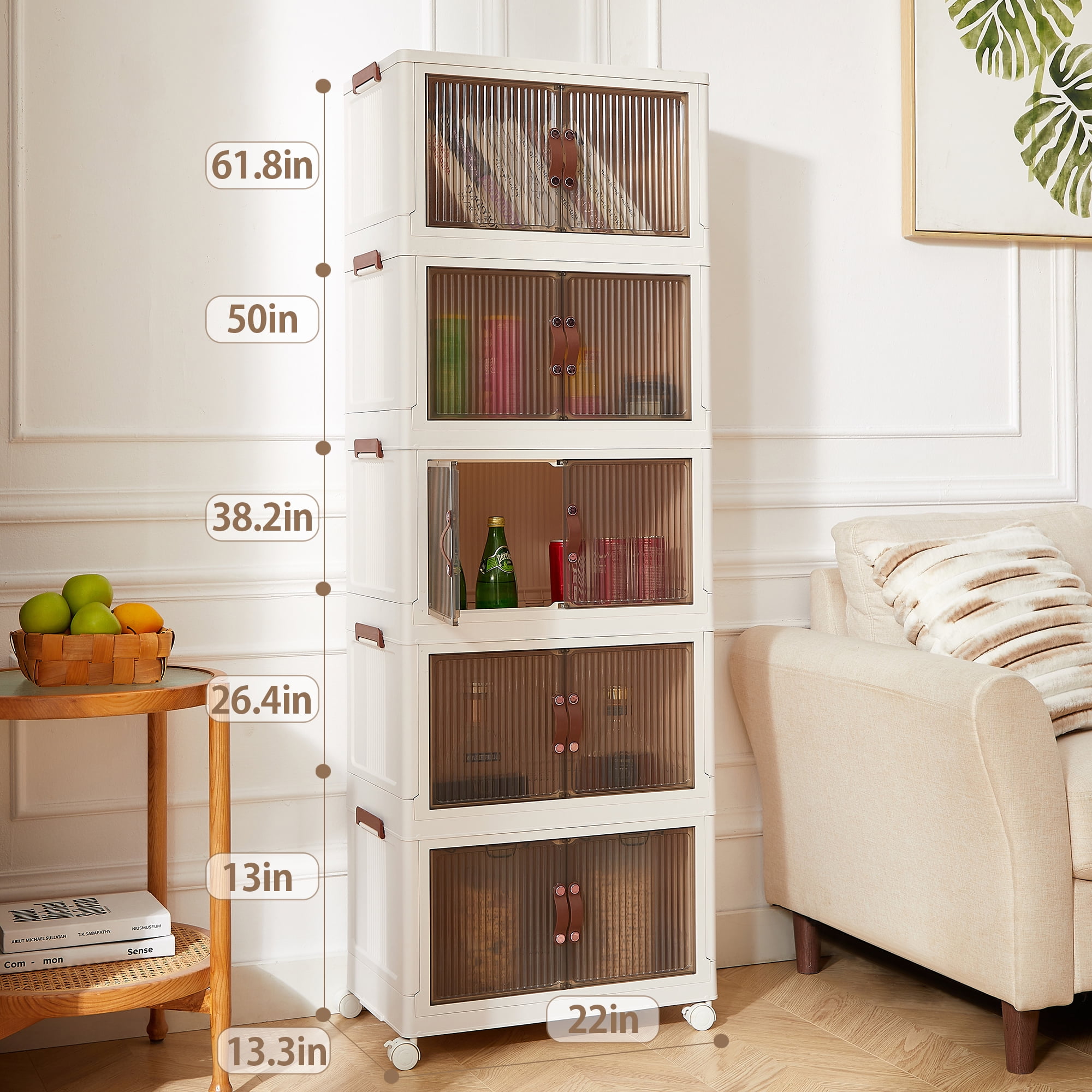 VECELO Strong Household Indoor Multipurpose 5-Pack Folding Storage