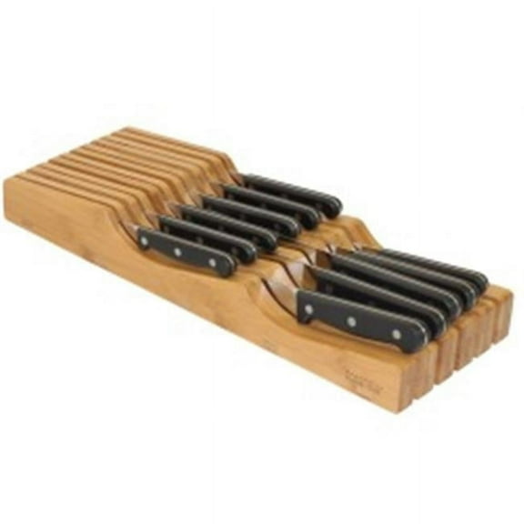 In-Drawer Bamboo Knife Organizer