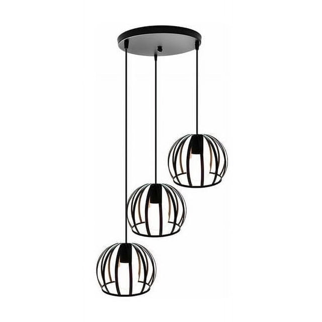 Metal Wire Caged Pendant Lamp, European Modern Chandelier, Retro Style Pendant Lamp with Smooth Shiny Surface, Suitable for Various Rooms Including Kitchen Dining Room Living Space (19cm*14cm)