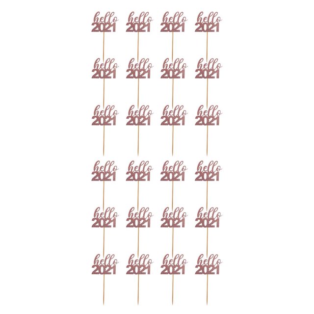Matsuzay 12 piezas de oro rosa Hello 2021 número Cupcake Toppers Feliz Año Nuevo adornos para pasteles para Navidad suministros para fiestas Type1 NO1