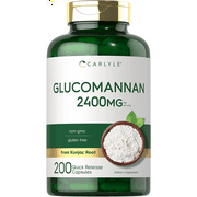 Glucomannan Capsules | 200 Count | Soluble Fiber Pills | Non-Gmo, Gluten Free Supplement