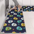 thumbnail image 2 of Kitchen Rugs Sets Of 2,Navy Colorful Skull Pattern Anti Fatigue Kitchen Mat Rugs Non Slip Washable,Decorative Kitchen Floor Mats for Kitchen,Sink,Laundry,17"X47", 2 of 5