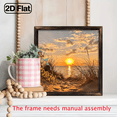 thumbnail image 6 of 8-inch 2D flat "Sunset Scene" wooden frame painting, easy to install, can be used as decorative signs and plaques for various wall surfaces, and is an ideal gift for various festivals., 6 of 9