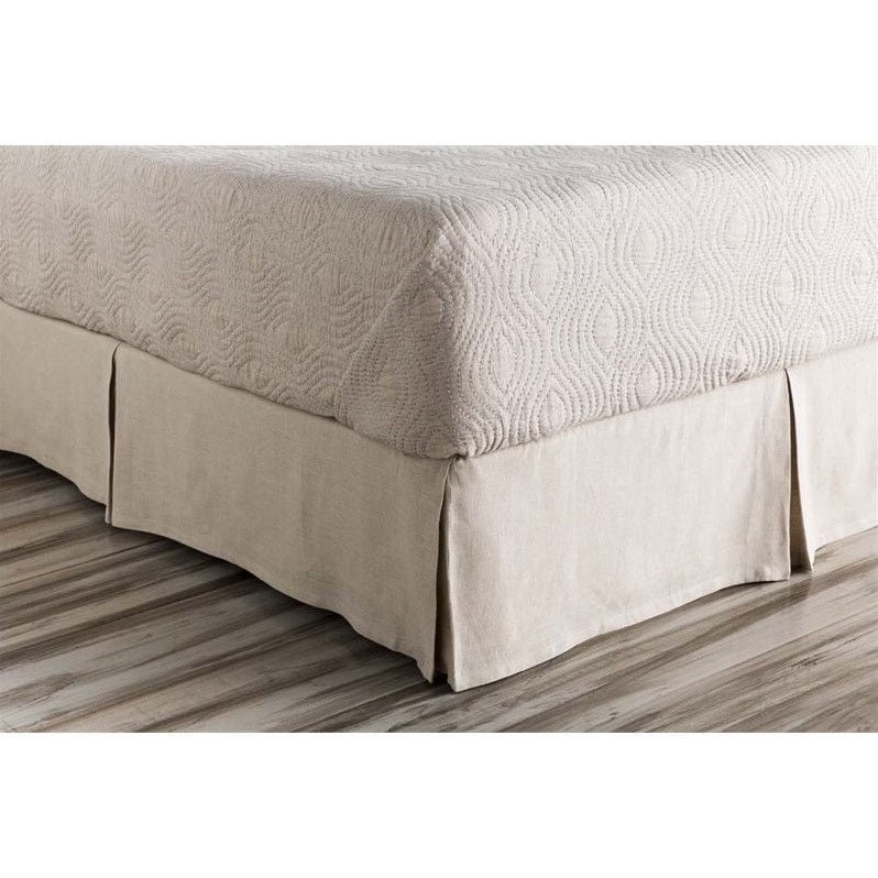 Surya Evelyn Woven Linen California King Bed Skirt In Natural Com Surya Evelyn Woven Linen California, Cal King Linen Bed Skirt