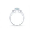 thumbnail image 4 of AFFY 8X6MM Emerald Cut Blue Aquamarine & White Topaz CZ Bridal Engagement Ring for Women in 14k White Gold Over Sterling Silver Jewelry Gift For Her, Ring Size-12, 4 of 6
